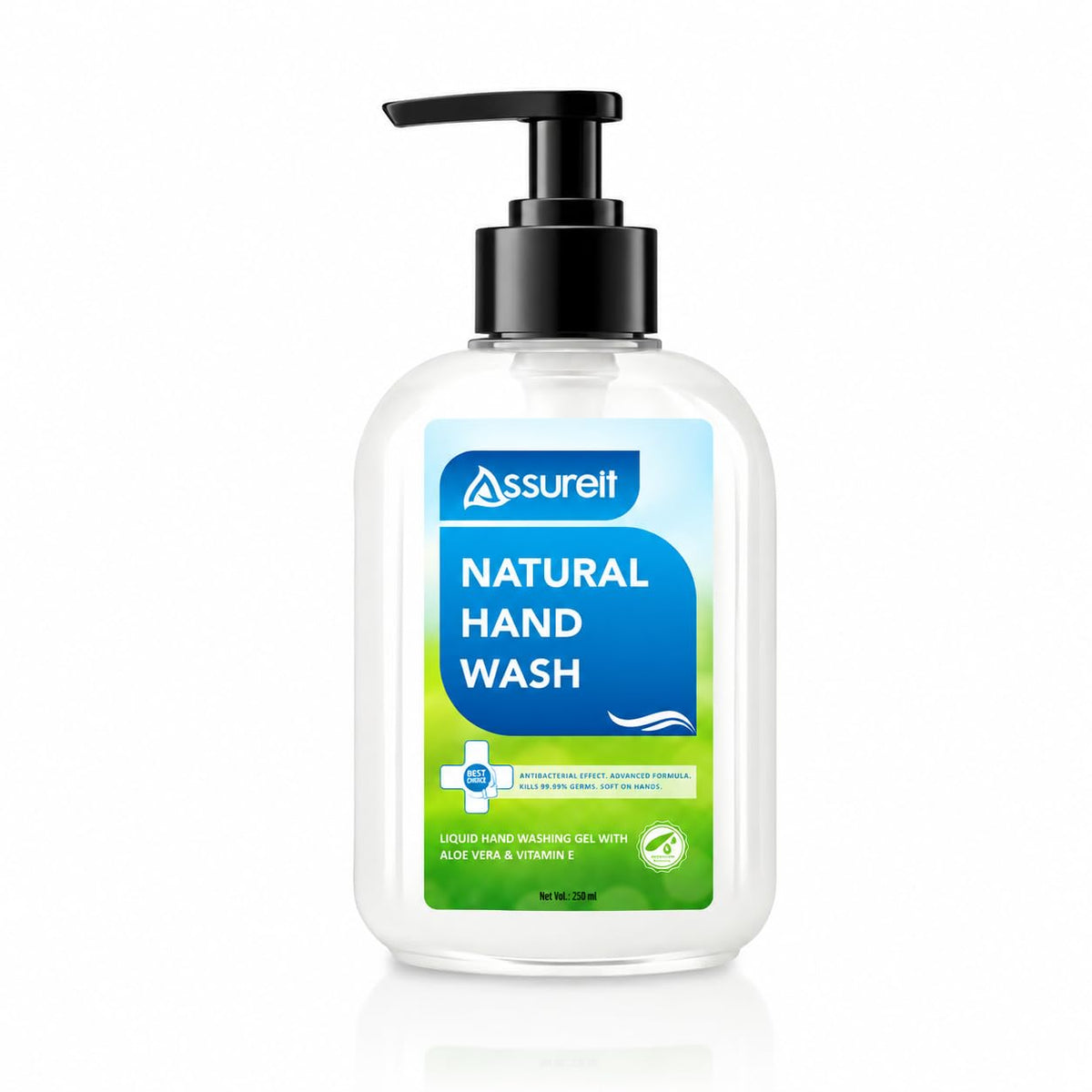 Assureit Natural Hand Wash – Aloe Vera & Vitamin E Moisturizing Antibacterial Liquid 250ml