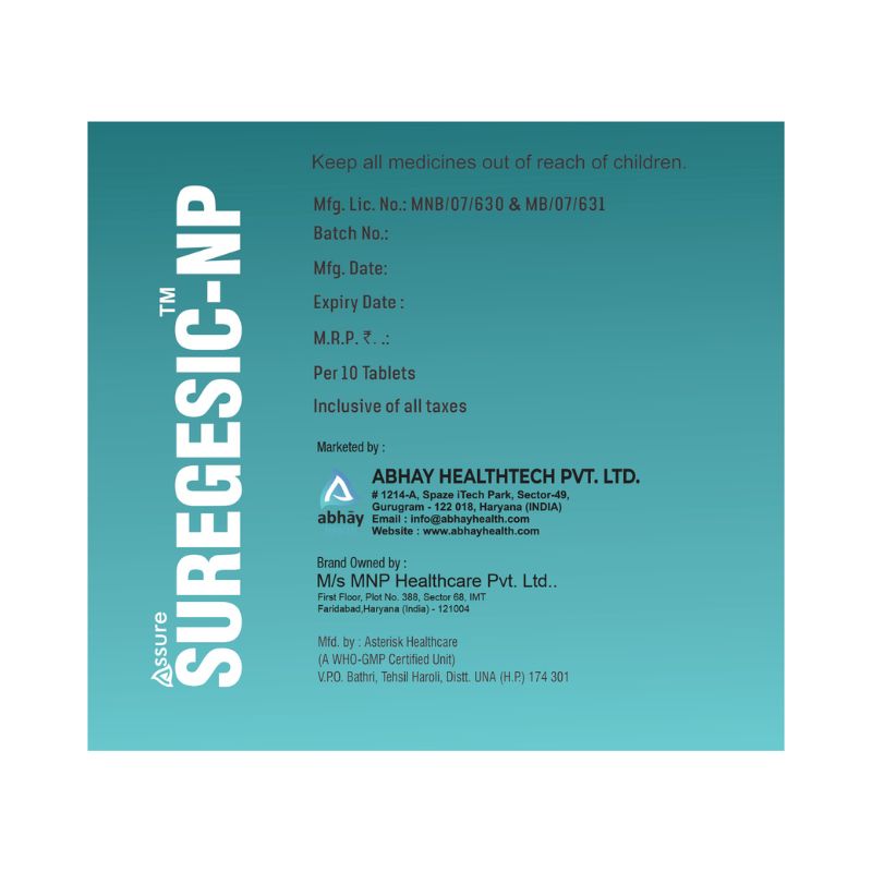 Assure Suregesic-NP Nimesulide & Paracetamol Tablets (10 *10)