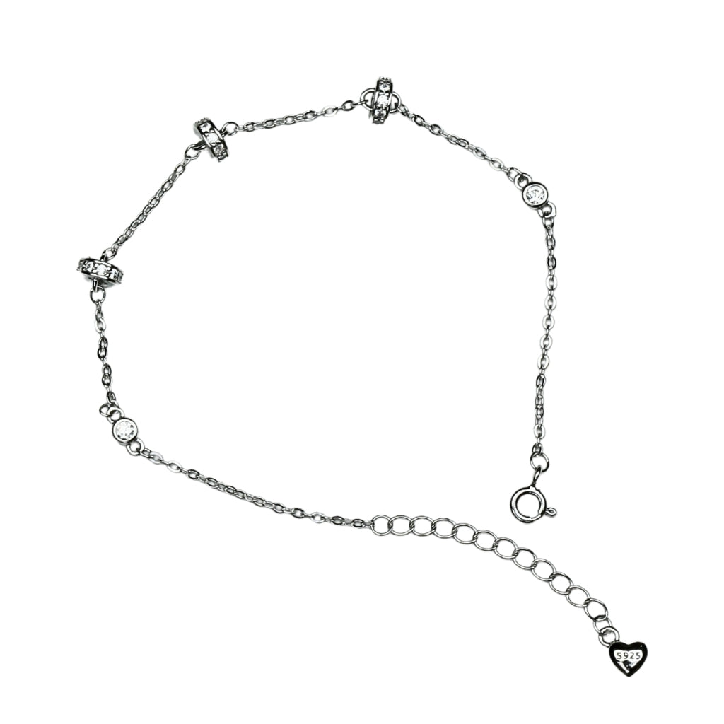 Axora Life 925 sterling silver crystal charm bracelet for women