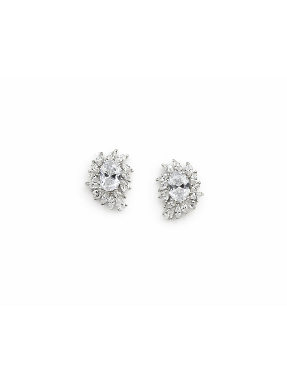 Axora Life 925 sterling silver sparkling floral stud earrings for women
