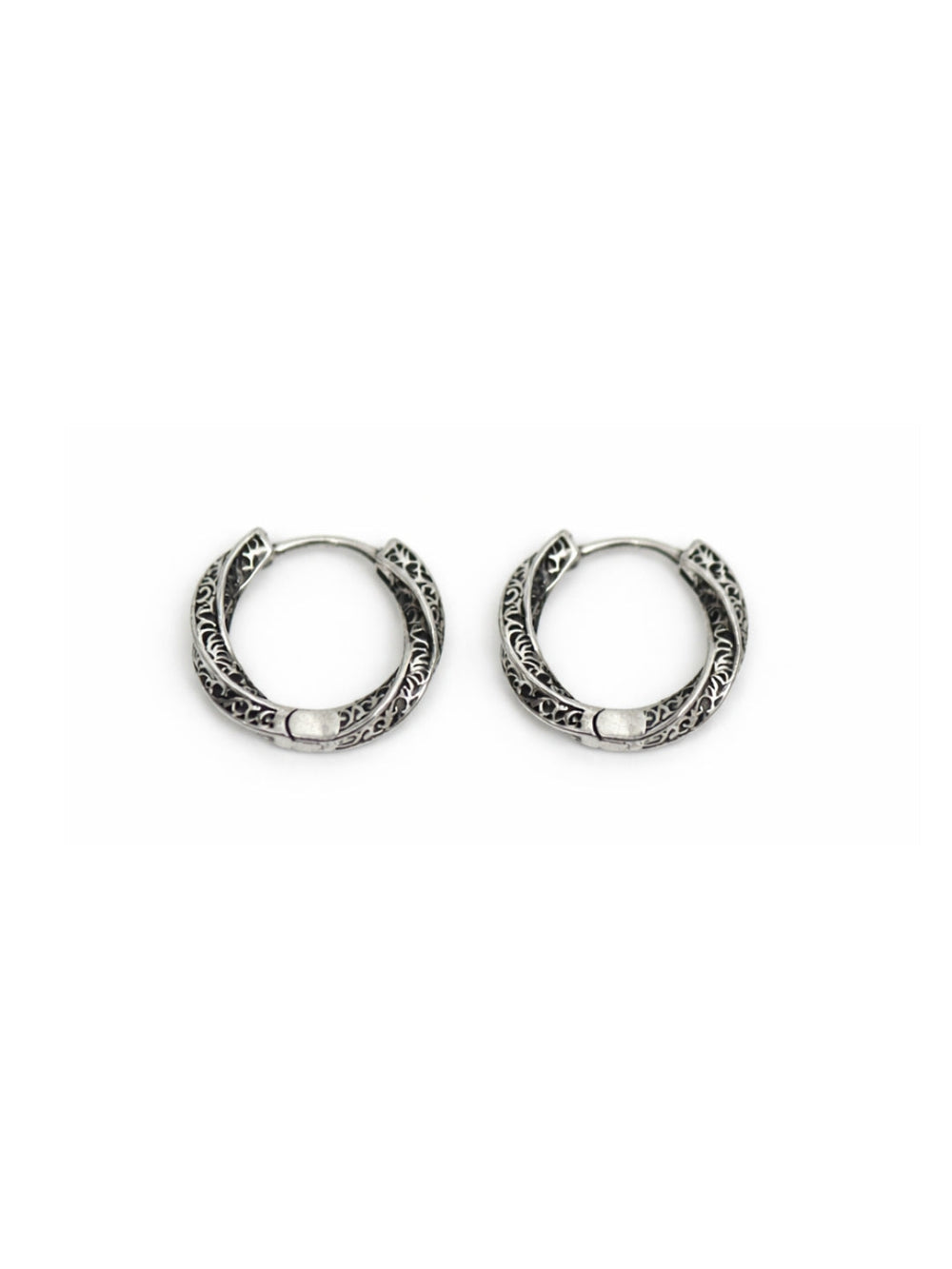 Axora Life 925 sterling silver engraved hoop earrings for women