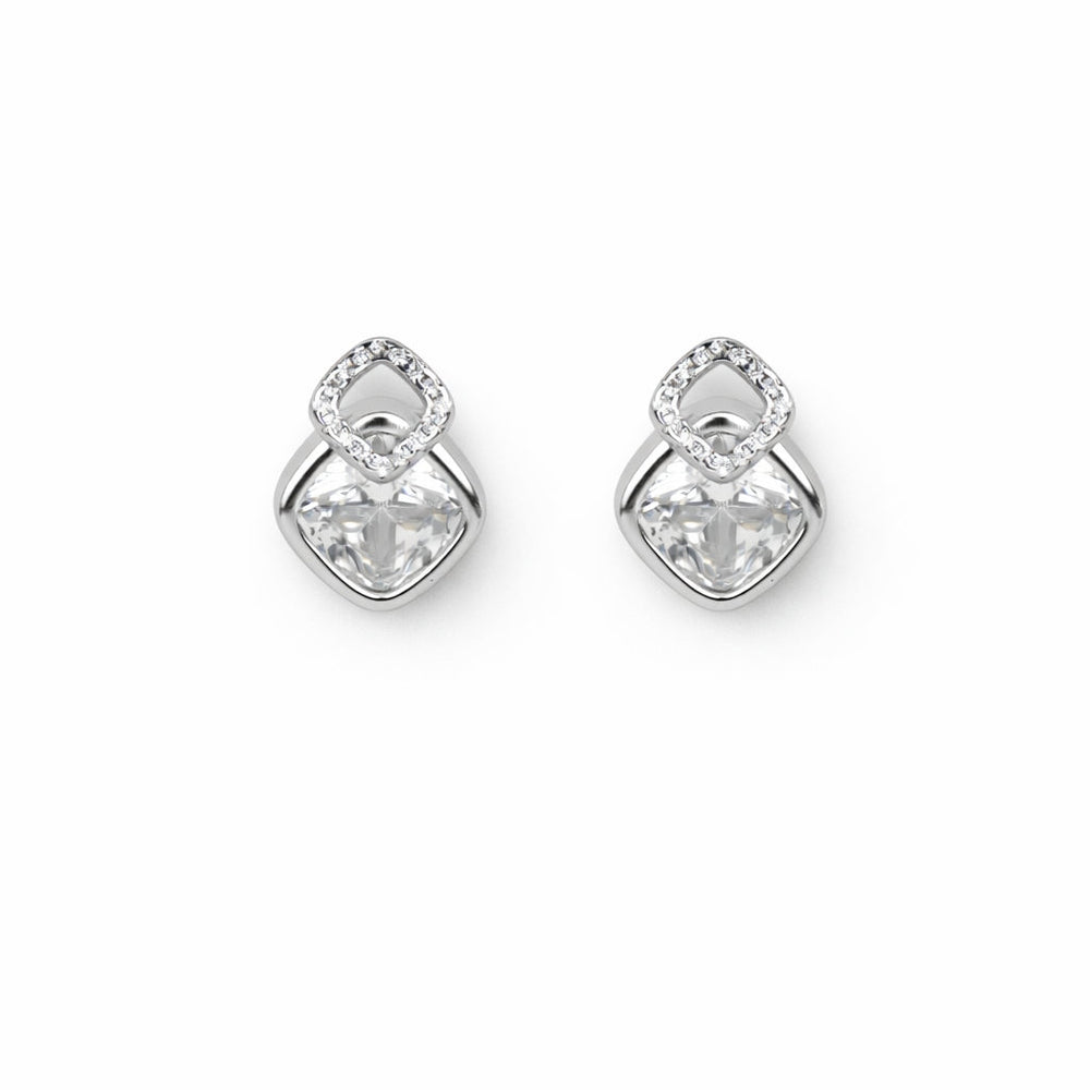 Axora Life 925 sterling silver emerald square stud earrings for women