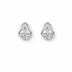Axora Life 925 sterling silver emerald square stud earrings for women