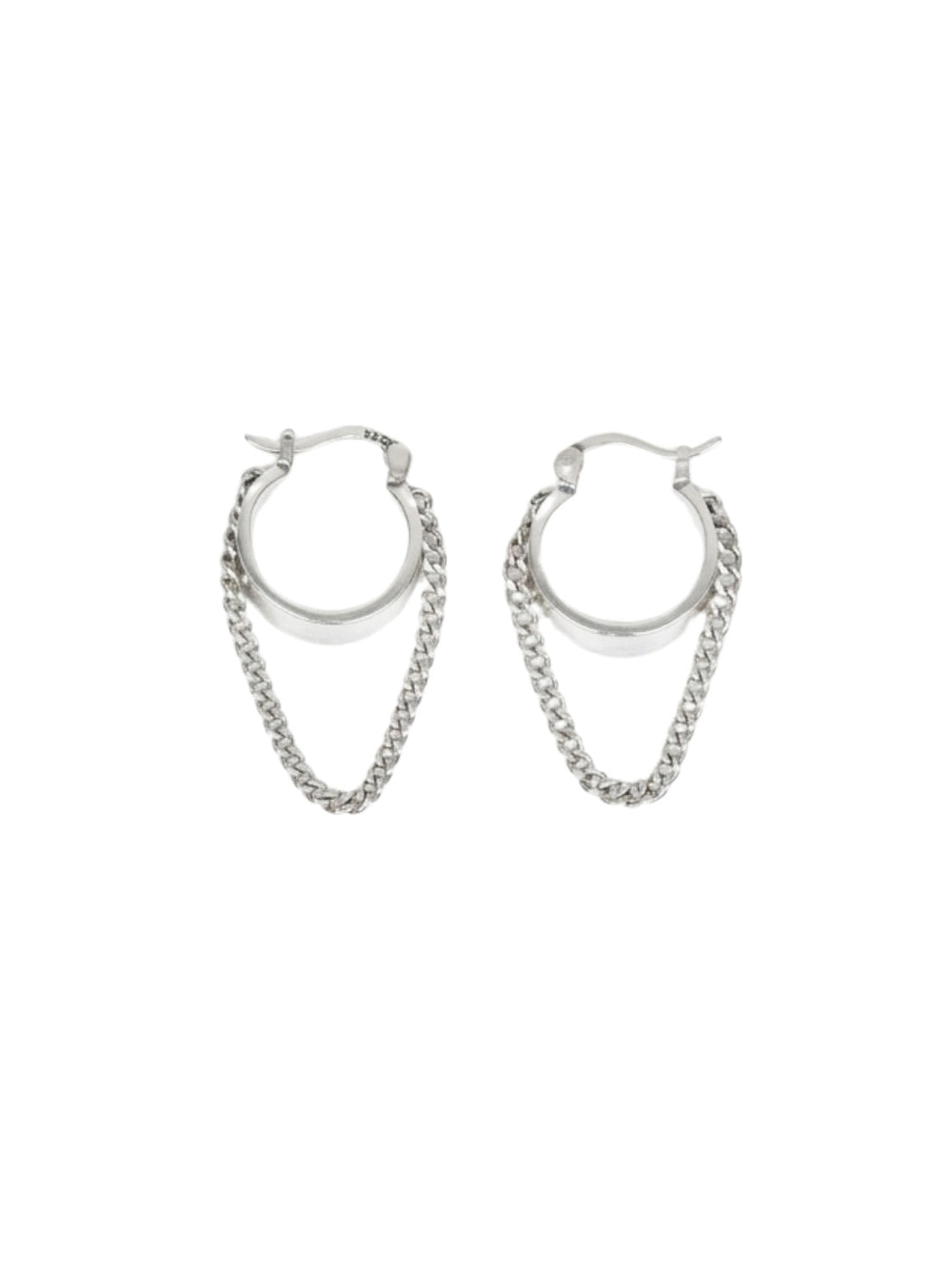 Axora Life 925 sterling silver chain hoop earrings for women