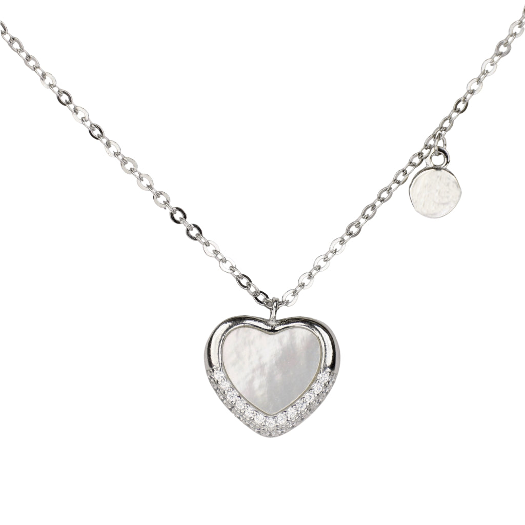 Axora Life 925 sterling silver mother of pearl heart pendant for women