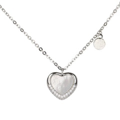 Axora Life 925 sterling silver mother of pearl heart pendant for women