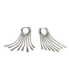 925 sterling silver earrings India with long silver waterfall style