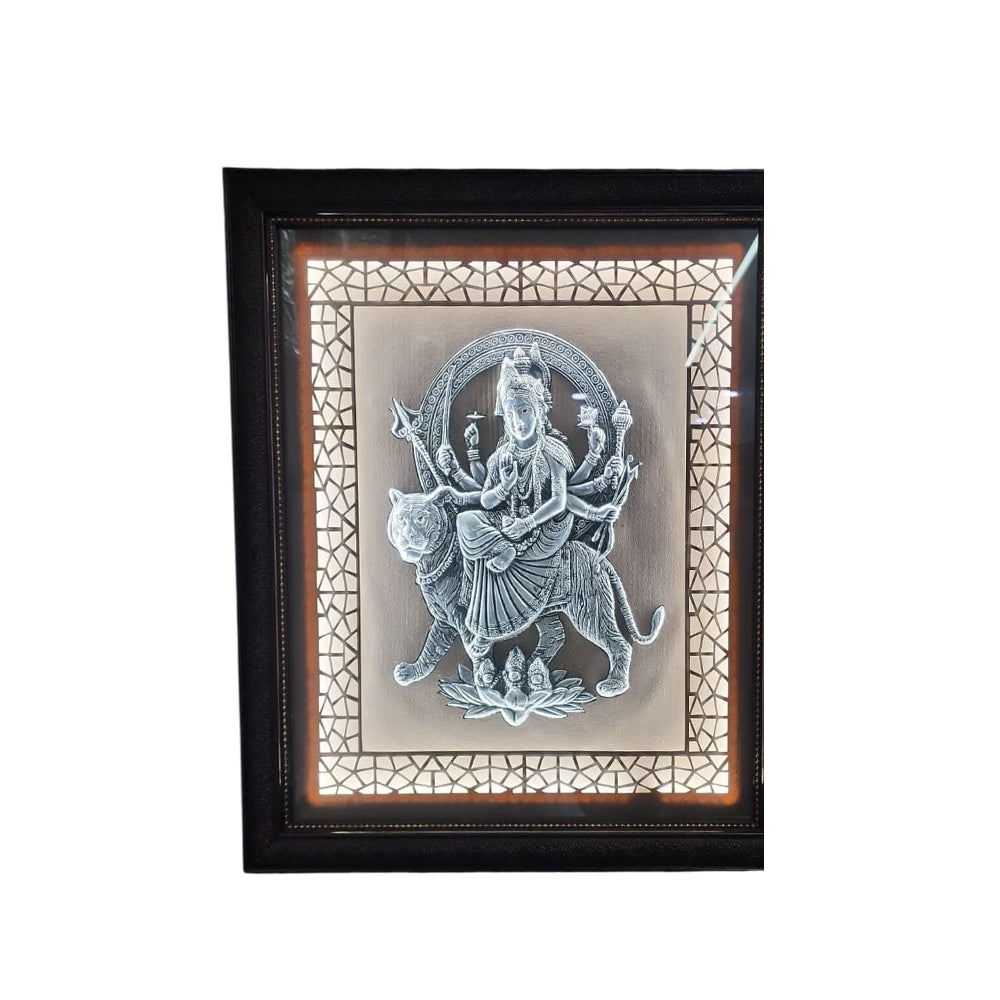Elegant Pure Silver Leaf Idols with LED Light Frame Home Decor 10g