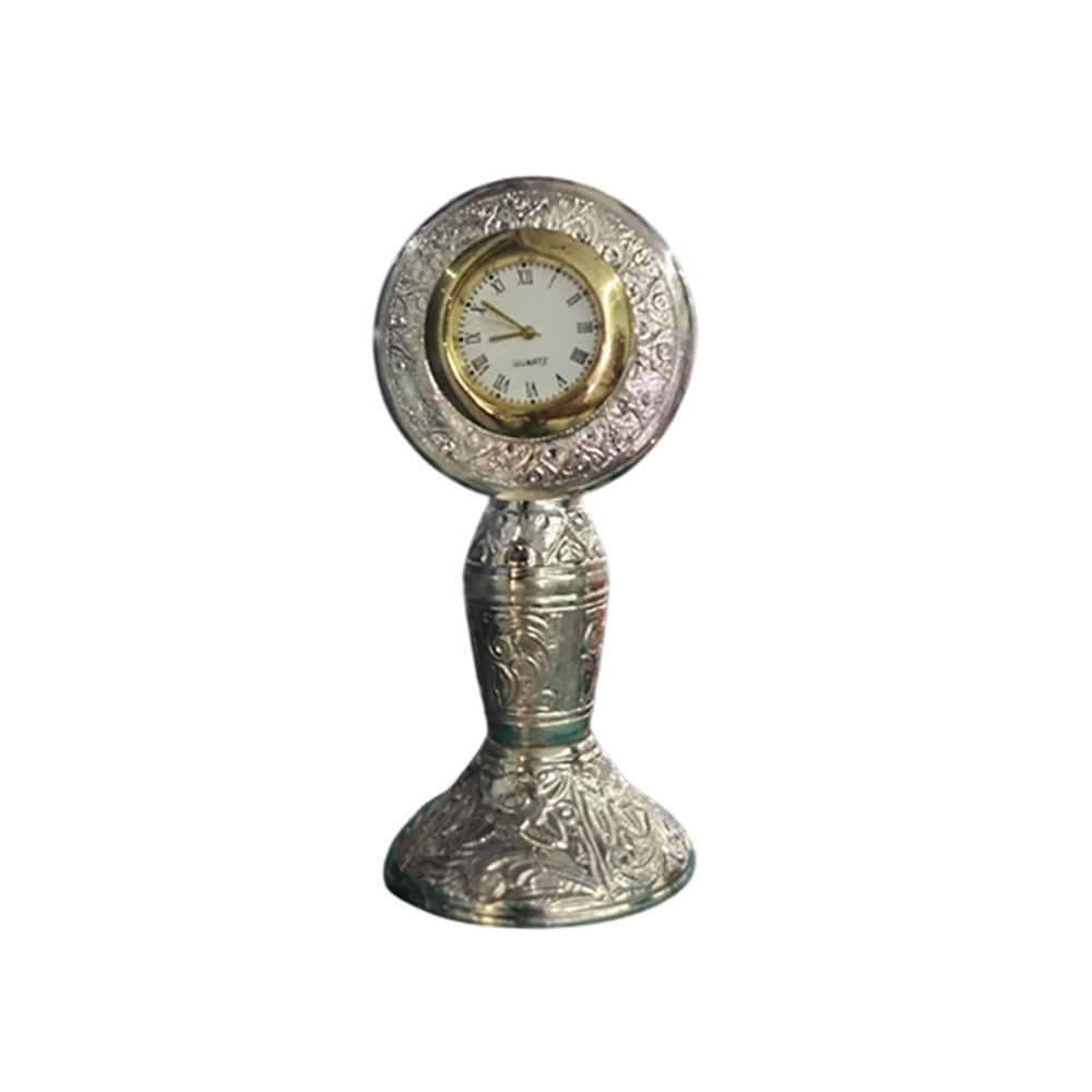 Elegant Pure Silver-Clad Table Clock 7g Silver, Handcrafted Luxury Decor