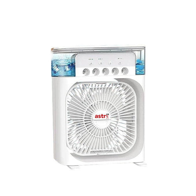 Astra Appliances Portable Mini Air Cooler Fan with Water Mist, 3 Speed Modes & USB Type-C USB Air Cooler