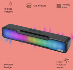 OlivLife Black Wireless Bluetooth Soundbar – Sleek Design,Clear Audio, Deep Bass, and Long Battery Life
