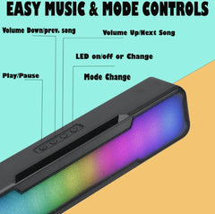 OlivLife Black Wireless Bluetooth Soundbar – Sleek Design,Clear Audio, Deep Bass, and Long Battery Life