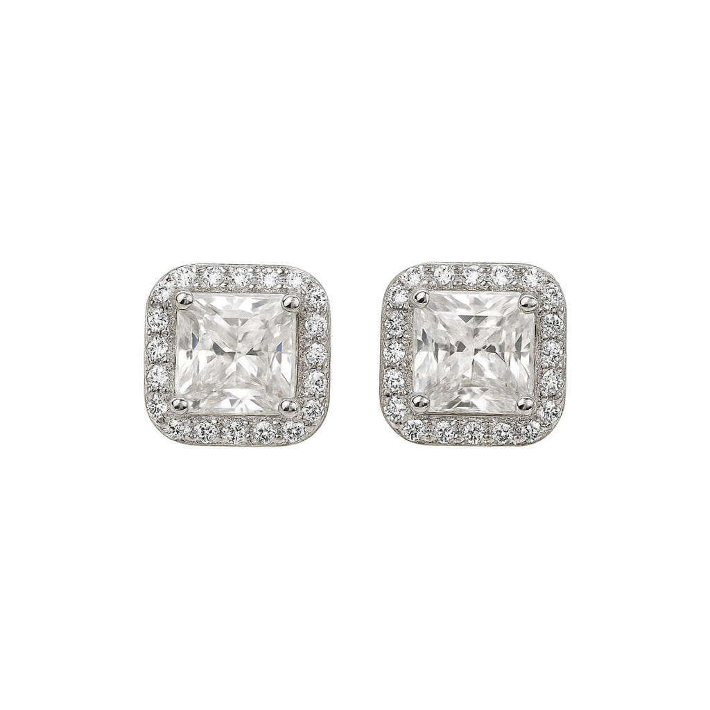 Axora Life 925 sterling silver emerald sparkle stud earrings for women