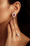 Cubic Sterling Silver Studded Earrings