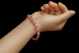 Pink Sterling Silver Bracelet with Sapphire Gemstone