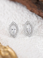 925 Silver Marquise Zircon Stud Earrings