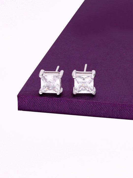 Axora Square Stud Earrings in 925 Sterling Silver