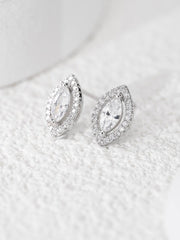 925 Silver Marquise Zircon Stud Earrings