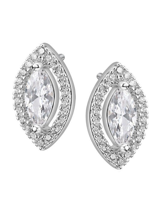 925 Silver Marquise Zircon Stud Earrings