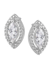 925 Silver Marquise Zircon Stud Earrings