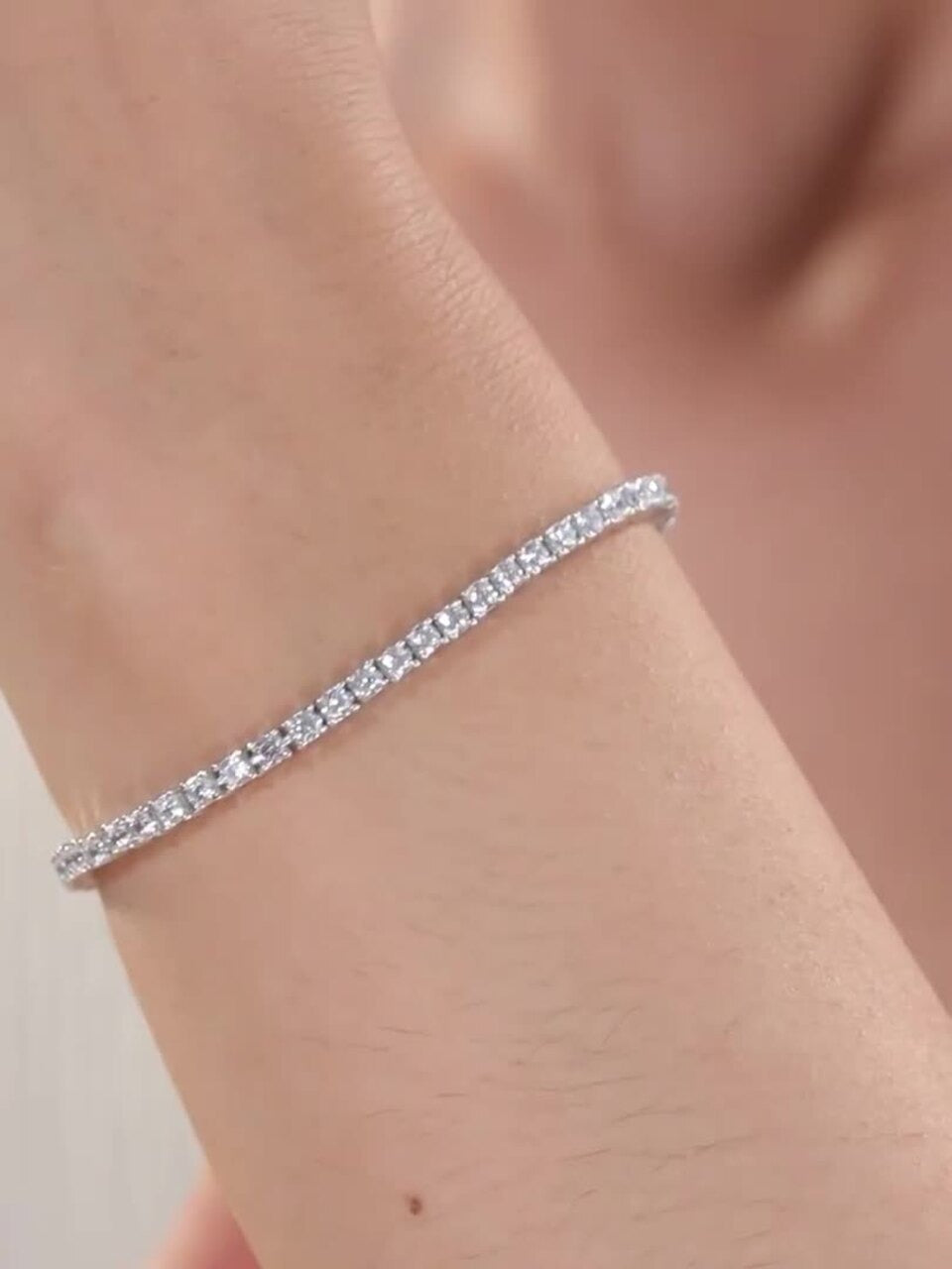 Sterling Silver-Plated Stone Studded Bracelet