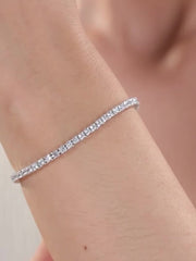 Sterling Silver-Plated Stone Studded Bracelet