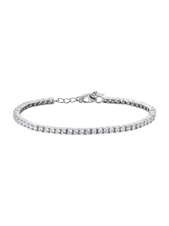 Sterling Silver-Plated Stone Studded Bracelet