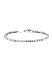 Sterling Silver-Plated Stone Studded Bracelet