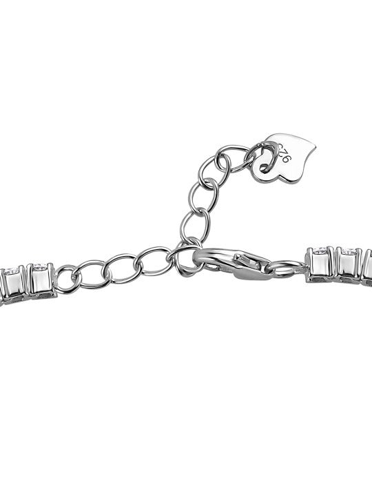 Sterling Silver-Plated Stone Studded Bracelet