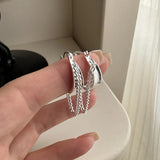 925 Silver Chain Hoop Earrings