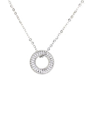Silver Oval Shape Pendant Necklace